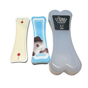 UMBRA Bow Wow Playing Cards Bone Shaped in Plastic Case 5 1/2"